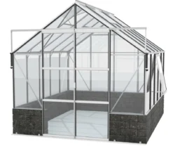 Vitavia Gewächshaus Cassiopeia 8300 ESG/NSG, inkl. Sockelmauer Basalt