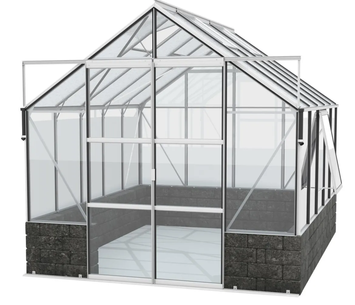 Vitavia Gewächshaus Cassiopeia 8300 ESG/NSG, inkl. Sockelmauer Basalt