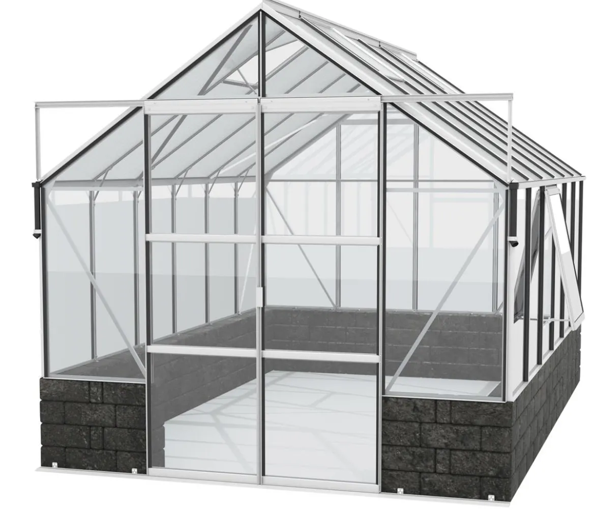 Vitavia Gewächshaus Cassiopeia 9900 ESG/HKP, inkl. Sockelmauer Basalt