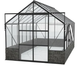 Vitavia Gewächshaus Cassiopeia11500 ESG/NSG, inkl. Sockelmauer Basalt