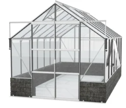 Vitavia Gewächshaus Cassiopeia11500 ESG/NSG, inkl. Sockelmauer Basalt