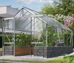 Vitavia Gewächshaus Cassiopeia11500 ESG/NSG, inkl. Sockelmauer Basalt