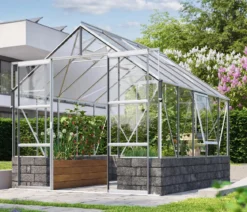 Vitavia Gewächshaus Cassiopeia 8300 ESG/HKP, inkl. Sockelmauer Basalt