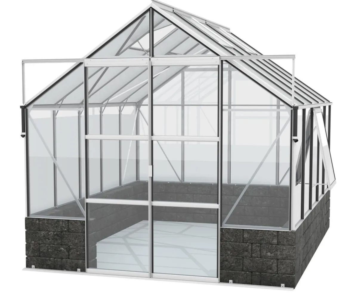 Vitavia Gewächshaus Cassiopeia 8300 ESG/HKP, inkl. Sockelmauer Basalt