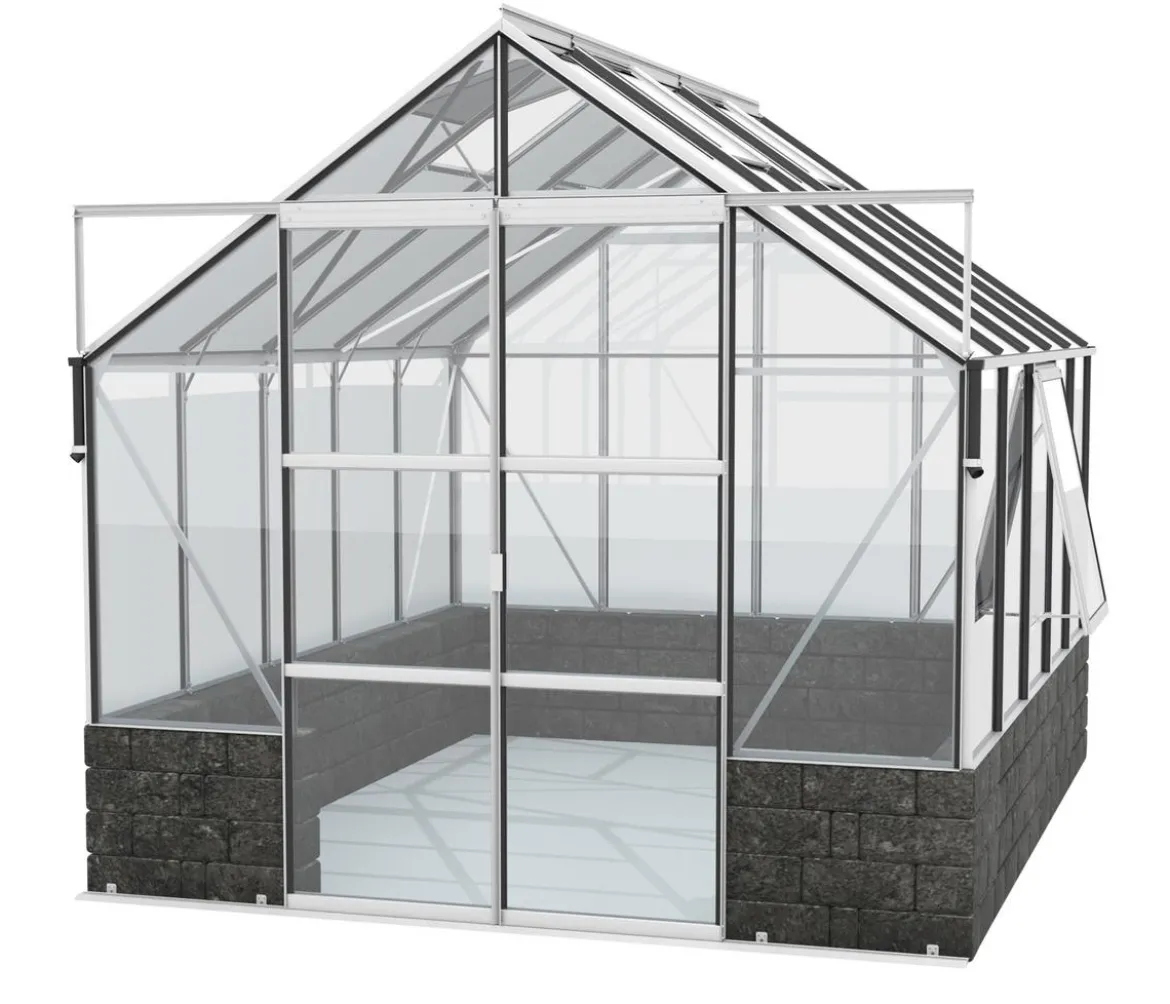 Vitavia Gewächshaus Cassiopeia 8300 ESG, inkl. Sockelmauer Basalt