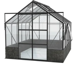 Vitavia Gewächshaus Cassiopeia 8300 ESG, inkl. Sockelmauer Basalt