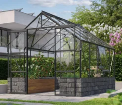 Vitavia Gewächshaus Cassiopeia 8300 ESG, inkl. Sockelmauer Basalt