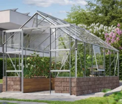 Vitavia Gewächshaus Cassiopeia 11500 ESG, inkl. Sockelmauer Herbstlaub
