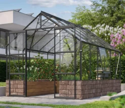 Vitavia Gewächshaus Cassiopeia 9900 ESG, inkl. Sockelmauer Herbstlaub