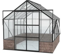 Vitavia Gewächshaus Cassiopeia 8300 ESG/HKP, inkl. Sockelmauer Herbstlaub