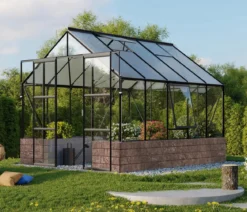 Vitavia Gewächshaus Cassiopeia 8300 ESG/NSG, inkl. Sockelmauer Herbstlaub