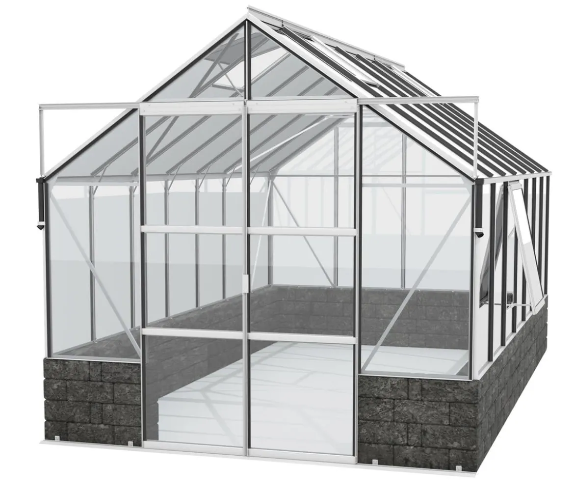 Vitavia Gewächshaus Cassiopeia 11500 ESG, inkl. Sockelmauer Basalt