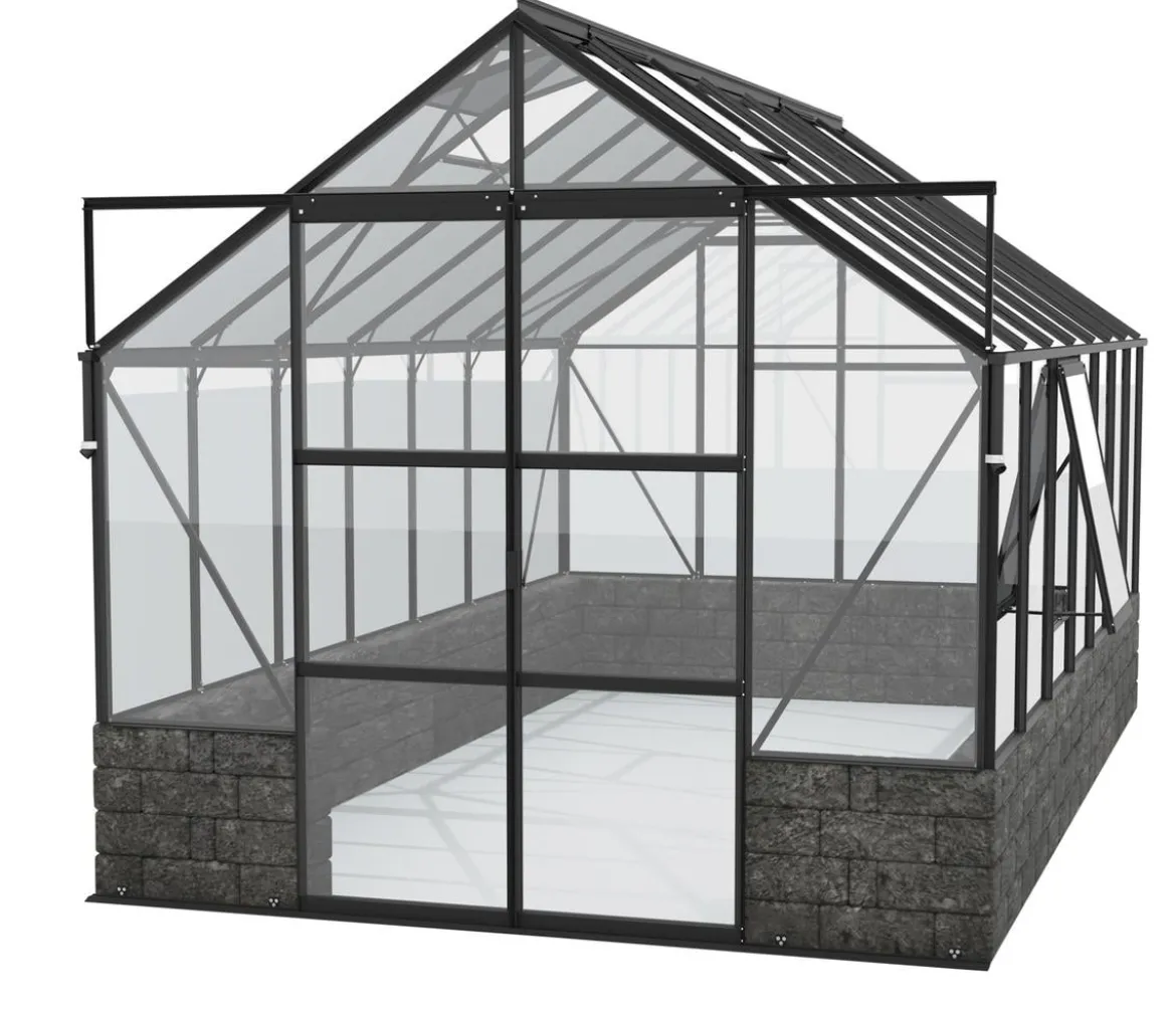 Vitavia Gewächshaus Cassiopeia 11500 ESG, inkl. Sockelmauer Basalt