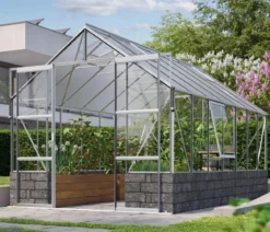 Vitavia Gewächshaus Cassiopeia 11500 ESG/HKP, inkl. Sockelmauer Basalt