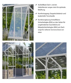 Vitavia Gewächshaus Cassiopeia 9900 ESG/NSG, ca. B257/H249/T385 cm