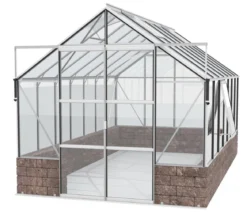 Vitavia Gewächshaus Cassiopeia 11500 ESG/NSG, inkl. Sockelmauer Herbstlaub