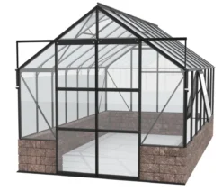Vitavia Gewächshaus Cassiopeia 11500 ESG/NSG, inkl. Sockelmauer Herbstlaub
