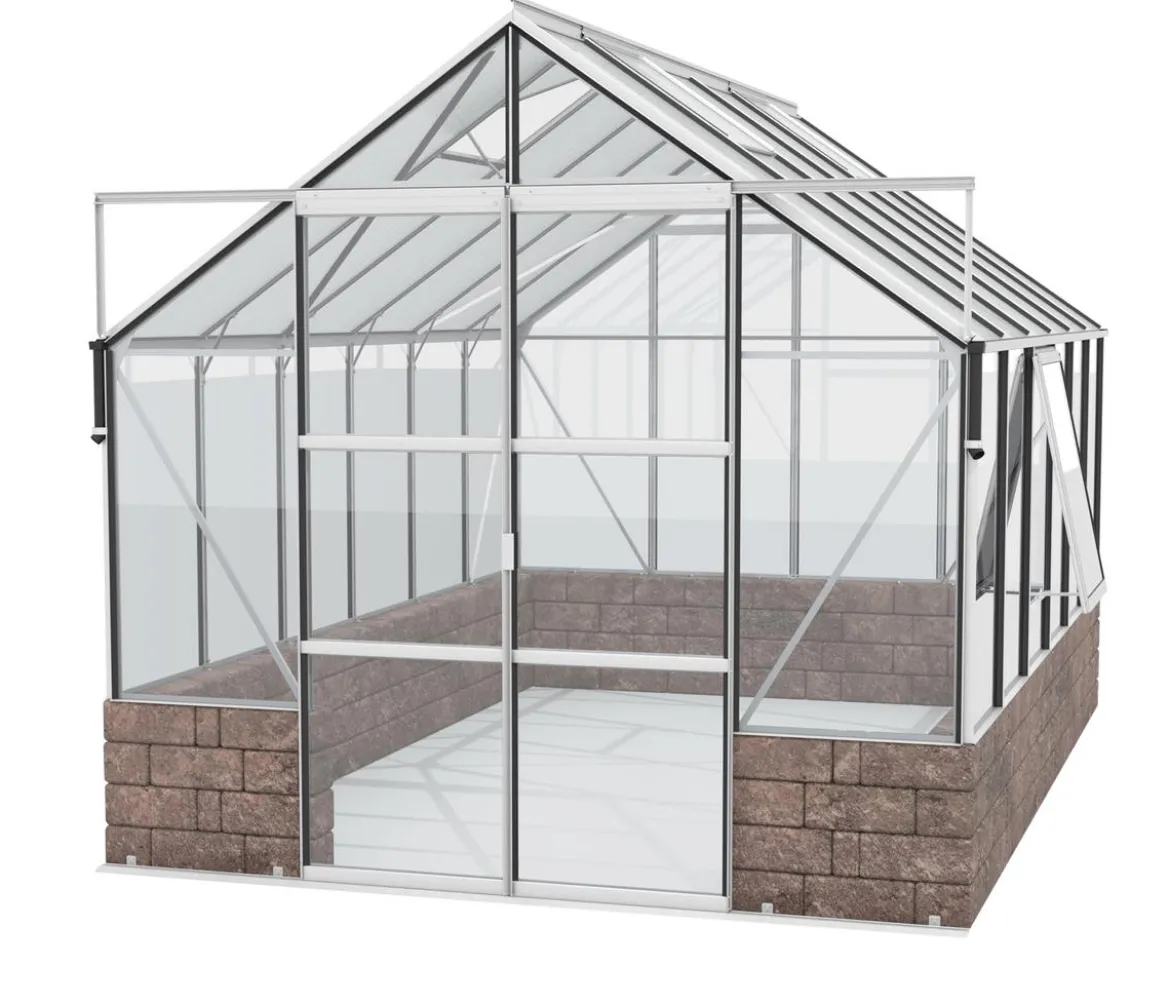 Vitavia Gewächshaus Cassiopeia 9900 ESG/HKP, inkl. Sockelmauer Herbstlaub