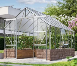 Vitavia Gewächshaus Cassiopeia 9900 ESG/HKP, inkl. Sockelmauer Herbstlaub