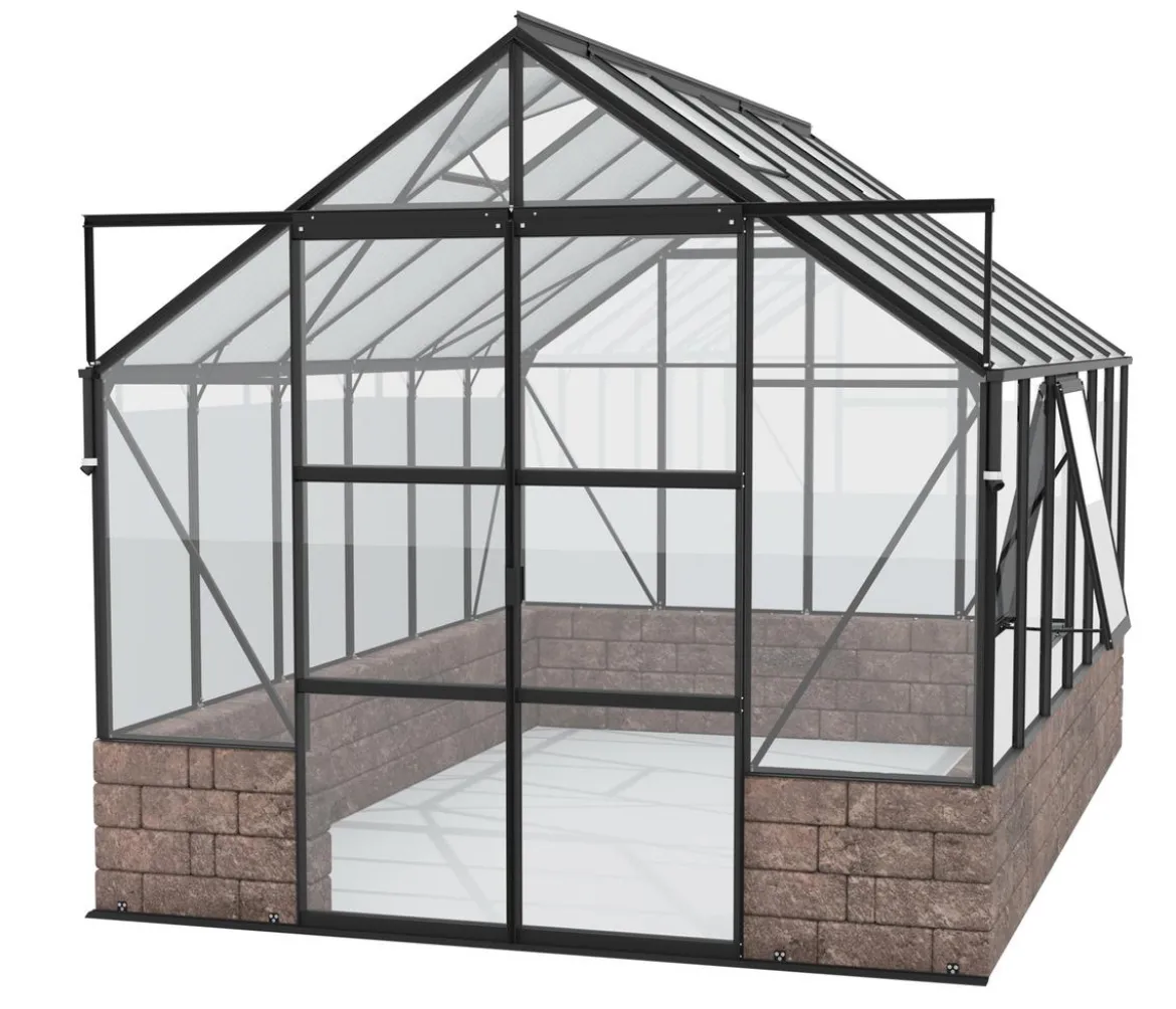 Vitavia Gewächshaus Cassiopeia 9900 ESG/HKP, inkl. Sockelmauer Herbstlaub