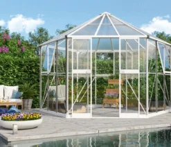 Vitavia Gewächshaus Forum 9000 inkl. Stahlfundamentrahmen, ESG/HKP