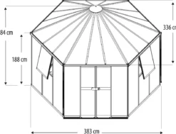 Vitavia Gewächshaus Forum 9000 inkl. Stahlfundamentrahmen, ESG/HKP