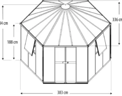 Vitavia Gewächshaus Forum 9000 inkl. Stahlfundamentrahmen, ESG/HKP