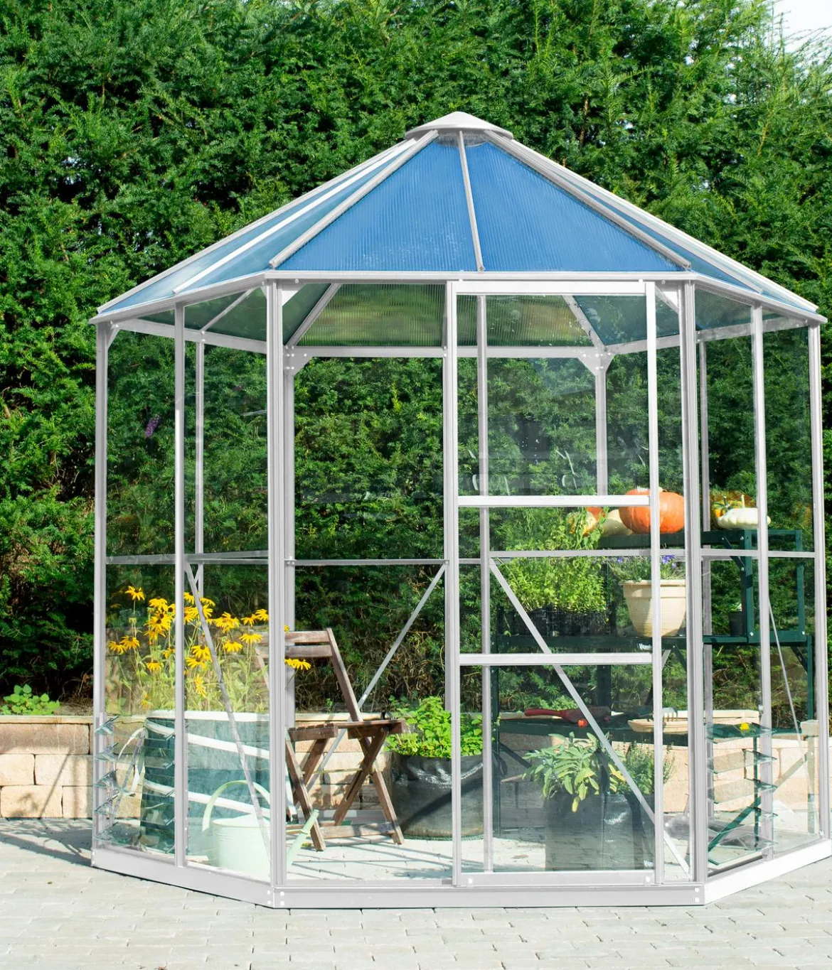 Vitavia Gewächshaus Luna 4500, inkl. Stahlfundamentrahmen, ca. B253/H263/T221 cm