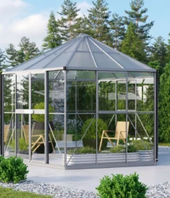 Vitavia Gewächshaus Luna 9000, inkl. Stahlfundamentrahmen, ca. B383/H283/T331 cm