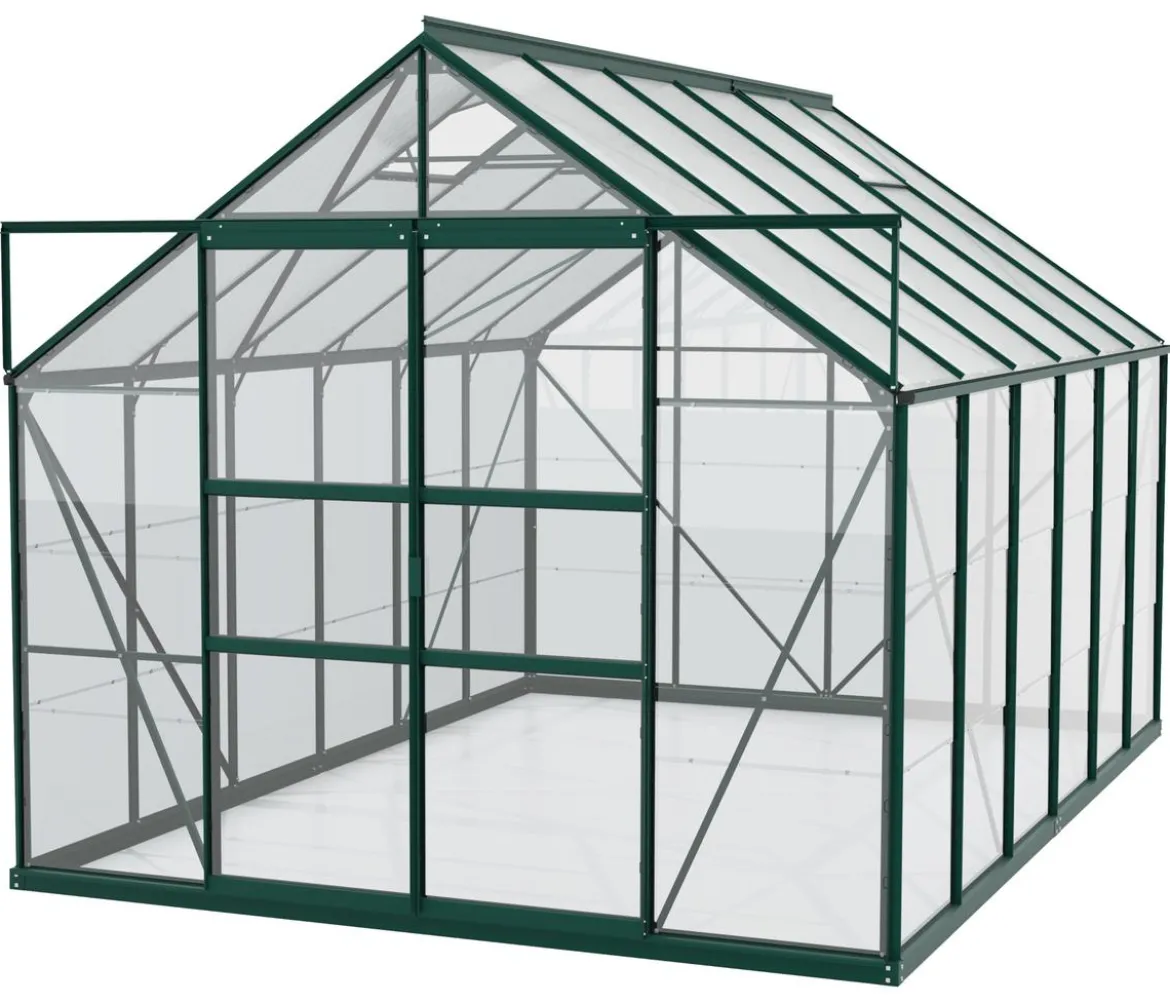 Vitavia Gewächshaus Neptun Plus 9900 ESG/HKP, inkl. Stahlfundamentrahmen, ca. B257/H238/T383 cm
