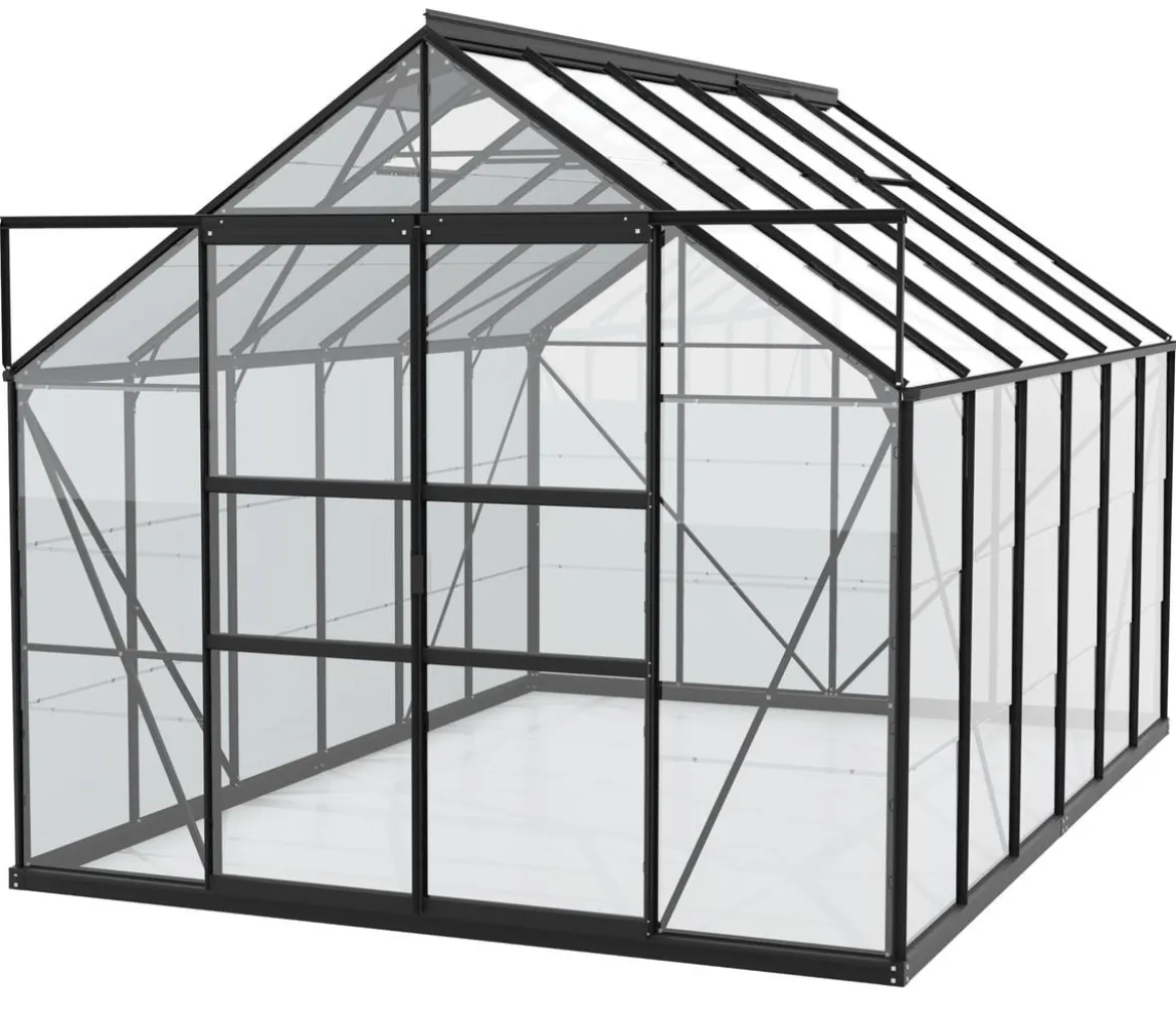 Vitavia Gewächshaus Neptun Plus 9900 ESG, inkl. Stahlfundamentrahmen, ca. B257/H238/T383