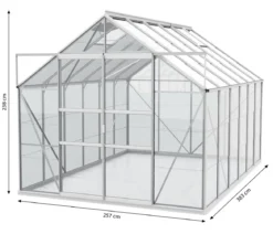 Vitavia Gewächshaus Neptun Plus 9900 ESG, inkl. Stahlfundamentrahmen, ca. B257/H238/T383