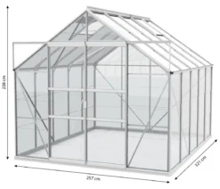 Vitavia Gewächshaus Neptun Plus 8300 ESG, inkl. Stahlfundamentrahmen, ca. B257/H238/T321 cm