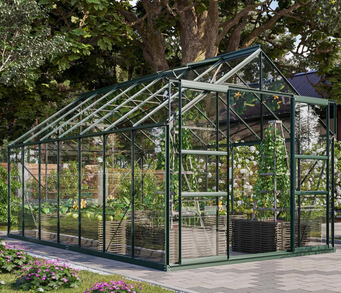 Vitavia Gewächshaus Neptun Plus 11500 ESG, inkl. Stahlfundamentrahmen, ca. B254/H238/T441 cm