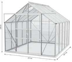 Vitavia Gewächshaus Neptun Plus 8300 ESG/HKP, inkl. Stahlfundamentrahmen, ca. B257/H238/T321 cm