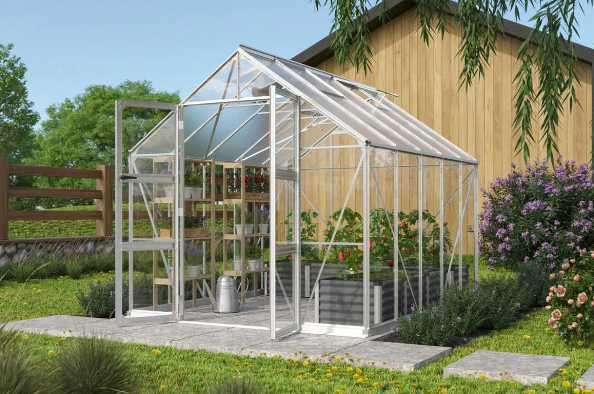 Vitavia Gewächshaus Orbit 8300, ESG/HKP, inkl. Stahlfundamentrahmen