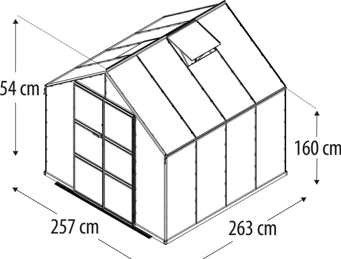 Vitavia Gewächshaus Orbit 6700, ESG/NSG, inkl. Fundament
