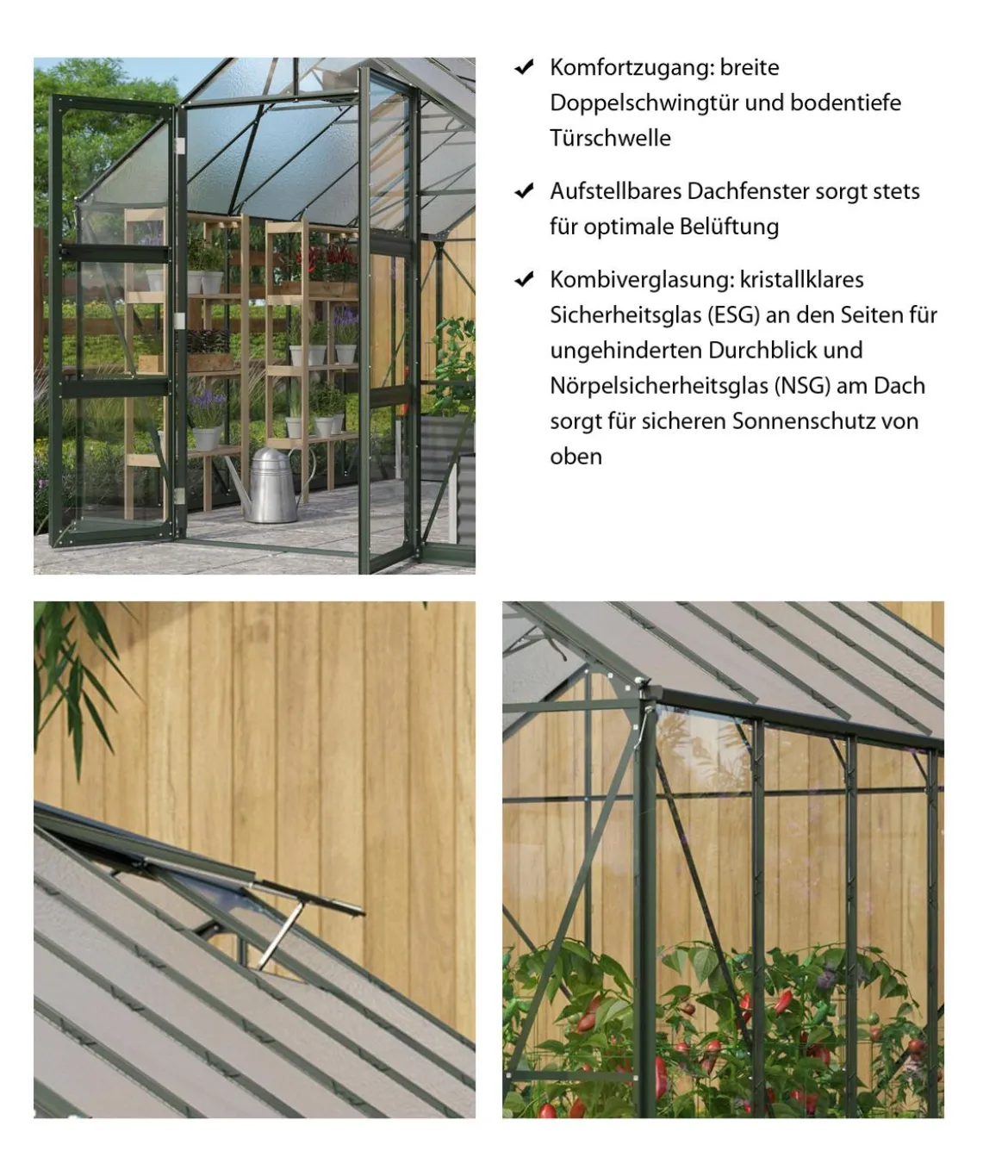 Vitavia Gewächshaus Orbit 11500, ESG/NSG, inkl. Stahlfundamentrahmen