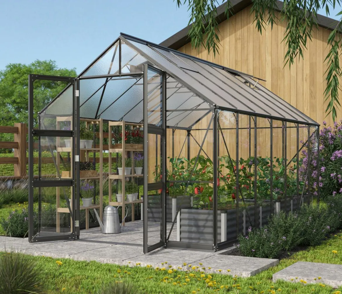 Vitavia Gewächshaus Orbit 11500, ESG/NSG, inkl. Stahlfundamentrahmen