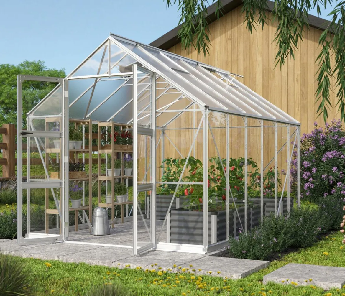 Vitavia Gewächshaus Orbit 9900, ESG/HKP, inkl. Stahlfundamentrahmen