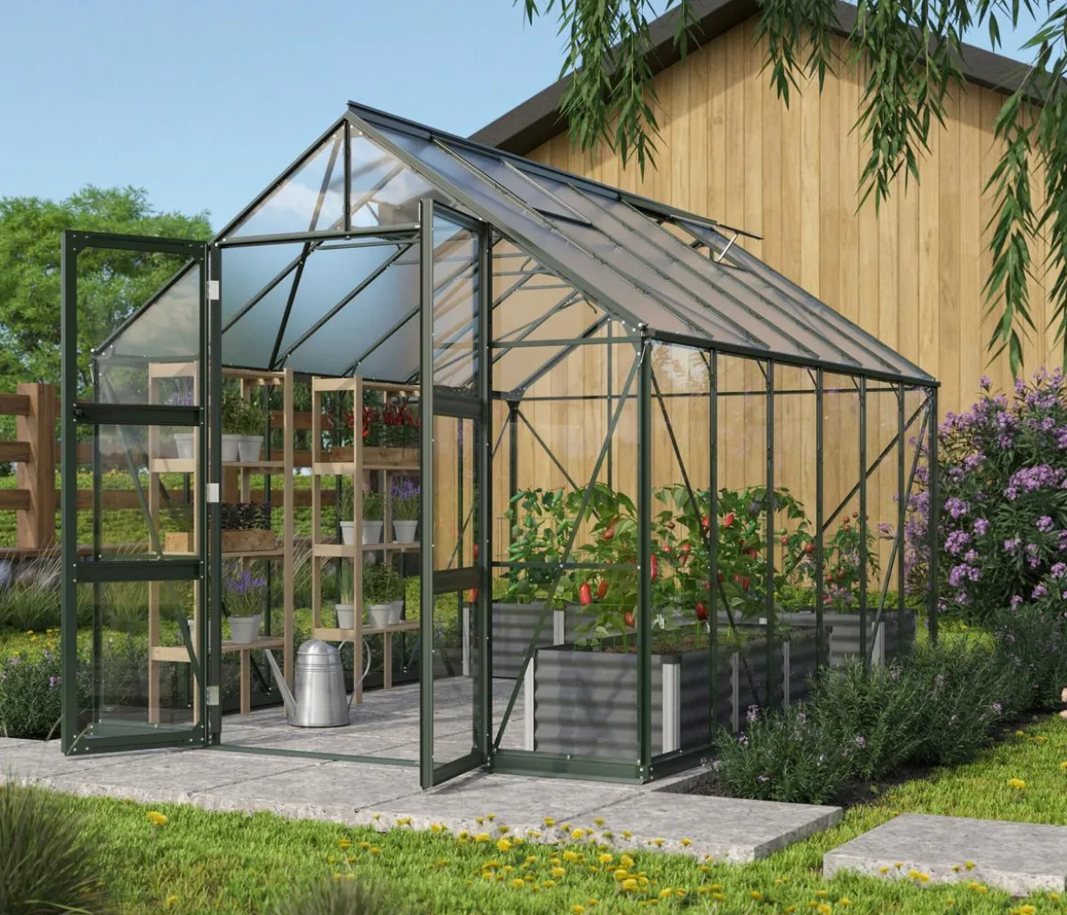 Vitavia Gewächshaus Orbit 9900, ESG/HKP, inkl. Stahlfundamentrahmen