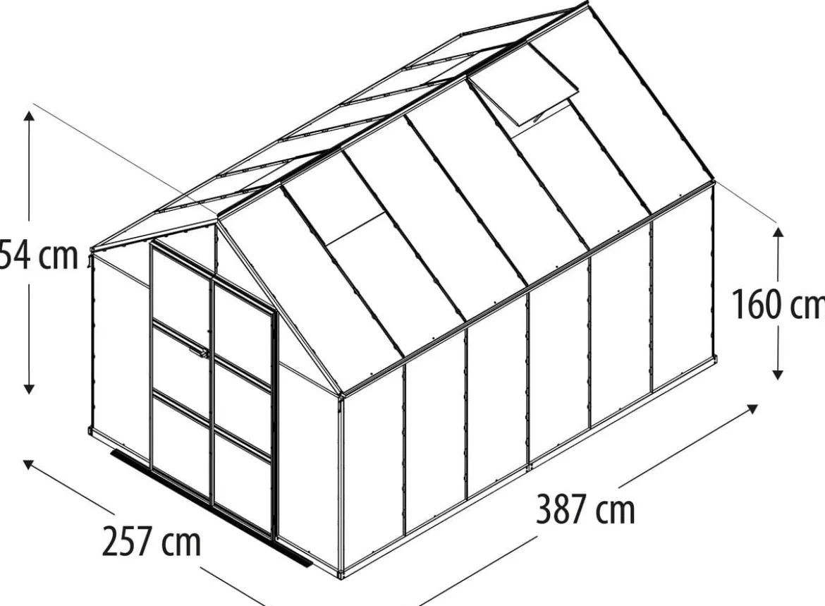 Vitavia Gewächshaus Orbit 9900, ESG/HKP, inkl. Stahlfundamentrahmen