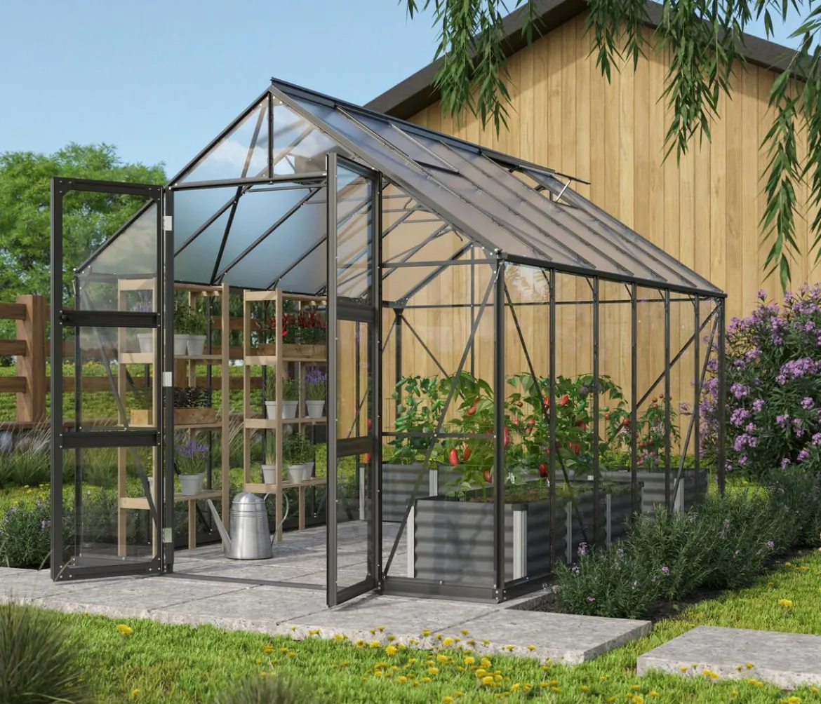 Vitavia Gewächshaus Orbit 9900, ESG/HKP, inkl. Stahlfundamentrahmen