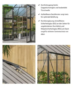 Vitavia Gewächshaus Orbit 8300, ESG/NSG, inkl. Stahlfundamentrahmen