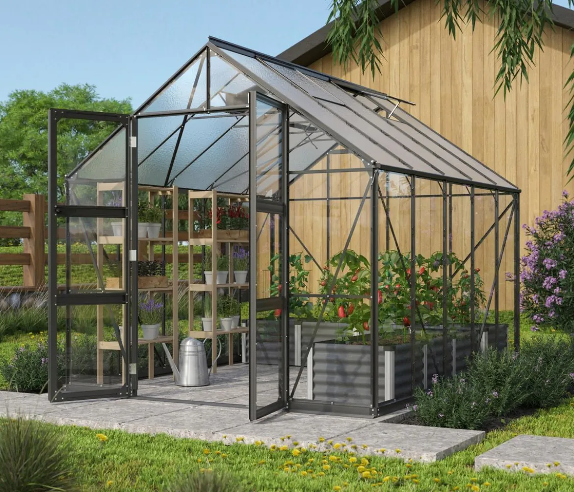 Vitavia Gewächshaus Orbit 8300, ESG/NSG, inkl. Stahlfundamentrahmen
