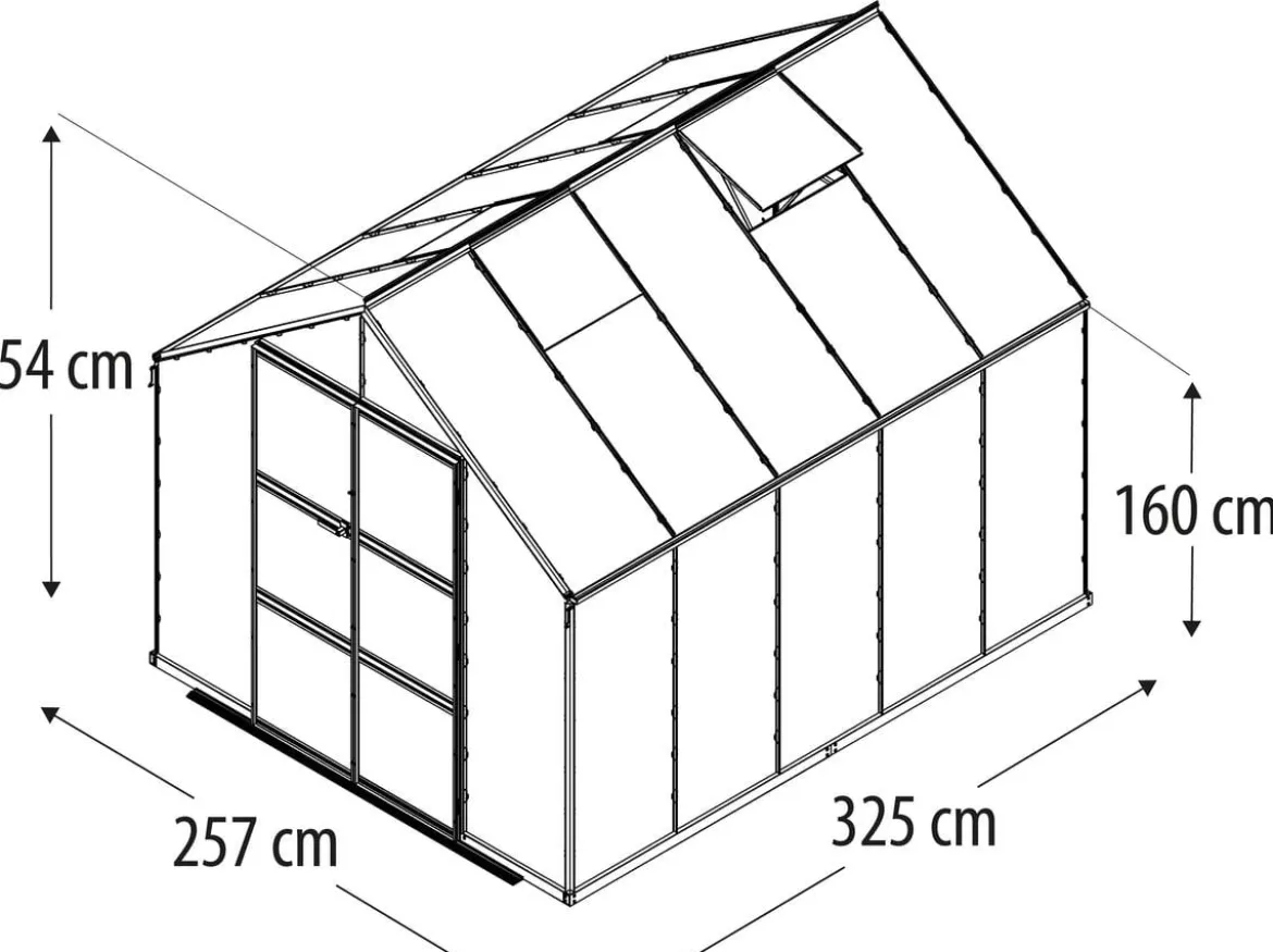 Vitavia Gewächshaus Orbit 8300, ESG/NSG, inkl. Stahlfundamentrahmen