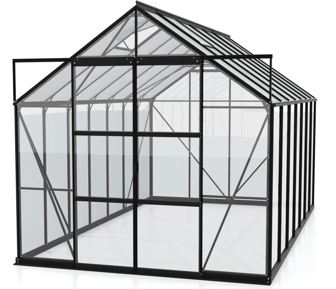 Vitavia Gewächshaus Phönix 11500 ESG/HKP, inkl. Stahlfundamentrahmen, ca. B257/H254/T448 cm