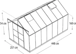 Vitavia Gewächshaus Phönix 11500 ESG/NSG, inkl. Stahlfundamentrahmen, ca. B257/H254/T448 cm