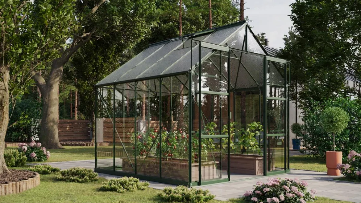 Vitavia Gewächshaus Phönix 6700 ESG/NSG, inkl. Stahlfundamentrahmen, ca. B257/H254/T261 cm