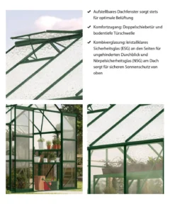 Vitavia Gewächshaus Phönix 8300 ESG/NSG, inkl. Stahlfundamentrahmen, ca. B257/H254/T324 cm